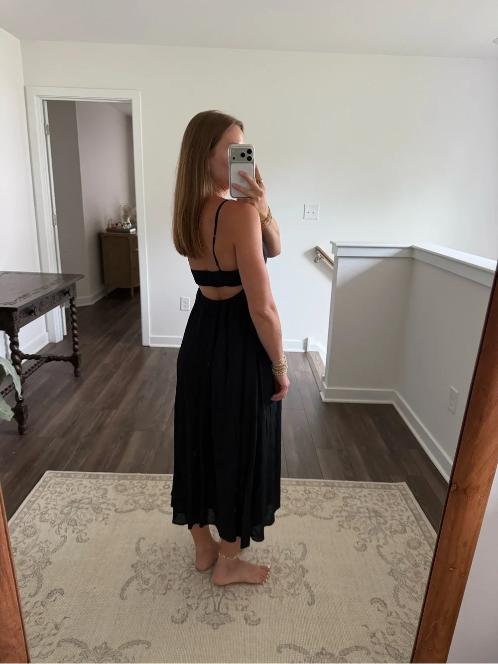 Abercrombie & Fitch Black Spaghetti-Strap Maxi Dress